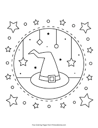 Printable halloween witch hat coloring pages it is not education only, but the fun also. Witch S Hat Coloring Page Free Printable Pdf From Primarygames