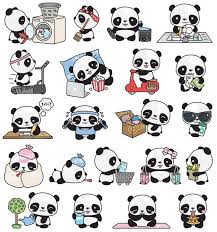 Premium Vector Clipart Kawaii Panda Cute Panda Planning Clipart Telecharger Instantane Kawaii Clipart En 2020 Art De Panda Panda Dessin Et Kawaii