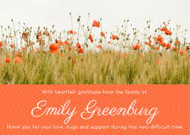 Bereavement & Funeral Thanks | Musician Thank You Card Wording