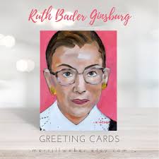 RBG Portrait Greeting Card: Notorious Ruth Bader Ginsburg Art Card