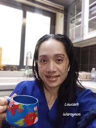 Low carb breakfast with black coffee and MCT oil powder