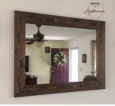 Espresso Farmhouse Mirror Country Wood Frame Mirror Wood Mirror Bathroom Mirror Wall Mirror Vanity Mirrors Cottage Small Large Mirror Wood Framed Mirror Rustic Wall Mirrors Mirror Wall