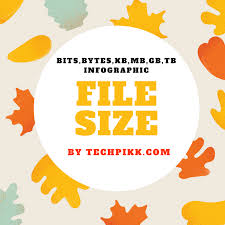 File Size Chart Bits Bytes Kb Mb Gb Tb Infographic