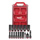 SHOCKWAVE Impact-Duty 3 8 in  Drive SAE Deep Well Impact PACKOUT Socket Set    49-66-6800 Milwaukee Tool