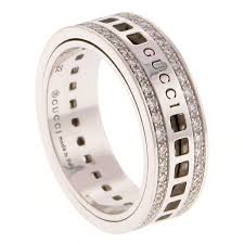 Original Gucci Unisex Diamond Spinning Gold Band Ring From A Unique Collection Of Vintage Band Rings At Http Gold Band Ring Bracelets For Men Rings For Men