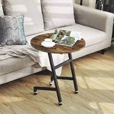 Vasagle Vintage C Sofa Side Table With Rolling Castors Side Table Sofa Side Table Table
