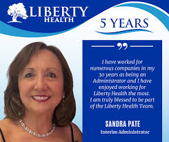🎉 Happy Anniversary! 🎉 Sandra Pate is celebrating five years with Liberty  Health! “I have worked for numerous companies in my 30 years as being an  administrator and I have enjoyed working