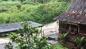 Families enjoy the free breakfast. Akomodasi Bergaya Joglo Di Bogor Sensasi Staycation Dengan Nuansa Jawa Yang Kental