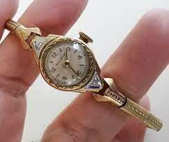Bulova 10k Gold Filled 6az Art Deco Ladies 17j Wrist Watch Diamond Accents -tlc Vintage Watches Women Diamond Watch Wrist Watch