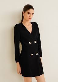 Double Breasted Structured Dress Women Mango United Kingdom Blazer Dress Tuxedo Dress Fashion