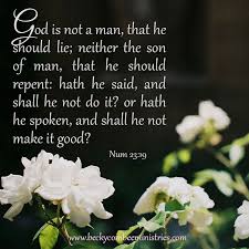 God Is Not A Man That He Should Lie Neither The Son Of Man That He Should Repent Hath He Said And Shall He Not Do It O The Son Of