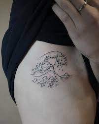 A great tattoo design that has a wave that you are sure to want to surf on. Geometric The Great Wave Tattoo