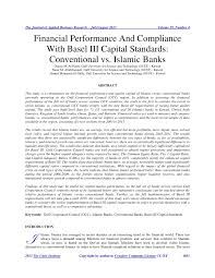 Pdf Financial Performance And Compliance With Basel Iii Capital Standards Conventional Vs Islamic Gcc Bank