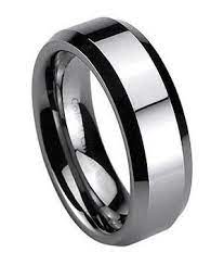 Cobalt Chrome Wedding Band For Men Polished Beveled Edges 7mm Mens Wedding Rings Mens Wedding Bands Rings For Men