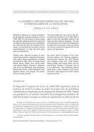 En las efemérides del 22 de junio sobresalen estos hechos que ocurrieron un día como hoy en la argentina y el mundo el congreso lleva adelante un juicio político por los sucesos en la finca campos morombi, en curuguaty. Pdf La Asamblea Hispanoamericana De 1864 1865 Ultimo Eslabon De La Anfictionia