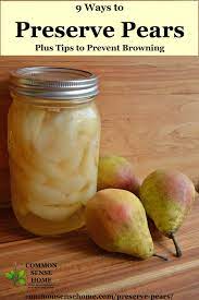 Sep 07, 2010 · peel the pears using a potato peeler, then cut them in half and use a melon scooper or knife to remove the stem, the tough middle and the seeds. 9 Ways To Preserve Pears Plus Tips To Prevent Browning