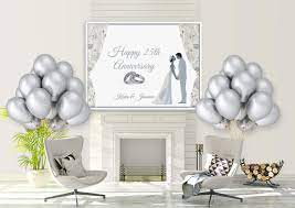 25th wedding anniversary gift ideas. 25th Year Silver Anniversary Party Banner Wedding Anniversary