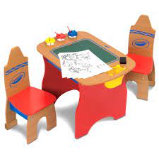 Use the four fabric compartments and lower organizers to store art supplies close by. Crayola Creativity Wooden Table N Chairs Set Table Chairs Buy Online At Best Price In Uae Amazon Ae