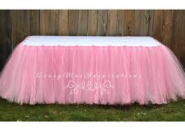 Pink Tulle Lace Table Skirt Baby Shower Tulle Table Etsy In 2020 Pink Tulle Table Skirt Tulle Table Tulle Table Skirt