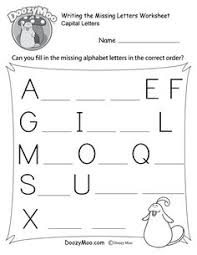 Kids Can Practice Writing Uppercase Letters And Improve Their Critical Thinking Skills By Missing Letter Worksheets Letter Worksheets Alphabet Worksheets Free