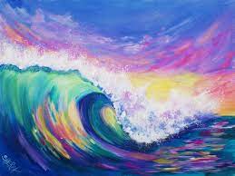Painting fluffy colorful clouds acrylic artwork. 3 Color Challenge Wave At Sunset Acrylic Painting Tutorial The Art Sherpa Gallery The Art Sherpa Community The Art Sherpa