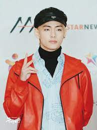 Pin By Illegirl On Taehyung Bts Red Leather Jacket Leather Jacket Kim Taehyung