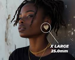 10k & 14k Solid Gold Heart Nugget Stud Earrings Push Back