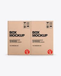 Download Two Kraft Boxes Mockup In Box Mockups On Yellow Images Object Mockups