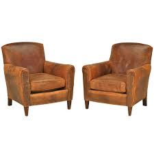 Stunning Pair Of Original 1930 S French Club Chairs W Textured Leather Club Chairs Club Chairs Living Room Leather Chair