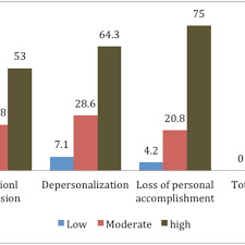 Combined Bar Chart Showing Burnout Domains Among The Studied