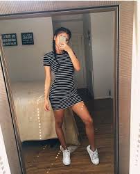 Black And White Striped Bodycon Dress Outfit Pin On Clothes