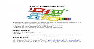 Un juego tradicional inventado : Juego El Parchis De Fracciones Pdf Document