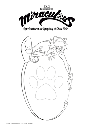 Mariage de dame et chat. Coloriage Miraculous L Empreinte De Chat Noir Momes Net