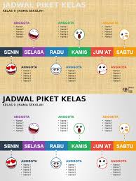 Gambar membuat jadwal piket kelas menggunakan microsoft word. Contoh Jadwal Piket Kelas
