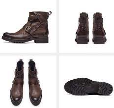 Men Vintage Genuine Leather Buckle Cowboy Ankle Men Boots Icuteshoes Mens Leather Boots Boots Men Mens Boots Casual