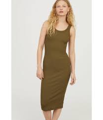 A bodycon dress is a classic that often becomes the recourse of the lazy dresser, hugging and tucking. H M Synthetic Bodycon Dress In Khaki Green Green Lyst