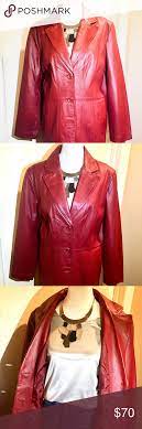Worthington Crimson Red Genuine Leather Jacket Leather Jacket Genuine Leather Jackets Jackets