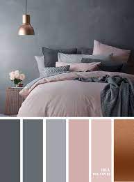In this master bedroom, dusty rose pillows look chic paired with plum and powder blue accents. 25 Best Color Schemes For Your Bedroom Grey And Pink Feminine Grey Bedroom Design 757x1020 Download Hd Wallpaper Wallpapertip