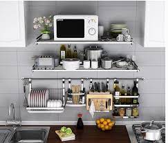 304 Stainless Steel Kitchen Rack Wall Mounted Wall Microwave Oven Wall Of Electric Rice Cooker Oven Receive The Shelf 006 Rack Wall The Shelfsteel Kitchen Racks Aliexpress