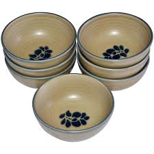 Set of 7 Pfaltzgraff Folk Art Castle Mark Cereal or Soup Ceramic Pottery  Bowls SOLD at Ruby Lane