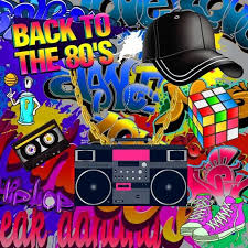 Back To The 80 S Video Letter Cap Rubik S Cube Etsy Graffiti Printed Backdrops Photography Print