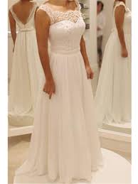 Sie bestechen durch eleganz und vielseitigkeit all brides are beautiful! Lang A Linie Spitze Tull Weiss Brautkleid Hochzeitskleid Dresstells Com
