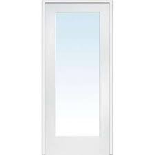 30 In X 80 In Left Hand Primed Composite Glass Full Lite Clear Single Prehung Interior Door Prehung Interior Doors Glass French Doors French Doors Interior