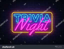 Trivia Night Neon Sign Vector Quiz Time Design Template Neon Sign Light Banner Neon Signboard Nightly Bright Advertising Ligh Neon Signs Trivia Night Neon