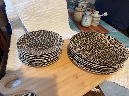 222 Fifth Jungle Jim Nick and Nora Leopard Plates, Salad Plates, Leopard  Coffee Mugs