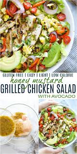Grilled Honey Mustard Chicken Salad With Avocado Easy Chicken Salad Recipe Grilled Chicken Salad Honey Mustard Chicken Grilled Chicken Salad Recipe