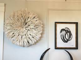 Cream White African Feather Wall Hanging Juju Hat Bamileke Feather Headdress Tyn Hat Round Feather Art African Feather Wall Feather Wall Hanging Tribal Decor