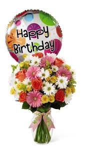 Birthday Flower Bouquet With Balloon At Grower Direct Flowers Birthday Cheers Happy Birthday Flower Happy Birthday Pictures