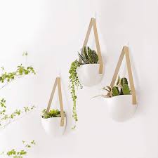 Hang yours either inside or outside for a touch of vibrancy. Renewed Mkono Ceramic Hanging Planter Modern Wall Flower Pot For Succulent Herb Air Plant Live Or Faux Plants Home Decor Set Of 3 Vertical Wall Planters