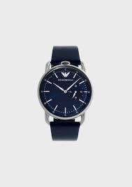 Discover the difference that an emporio armani watch for men makes as part of your everyday lineup. Three Hand Blue Leather Watch Man Emporio Armani